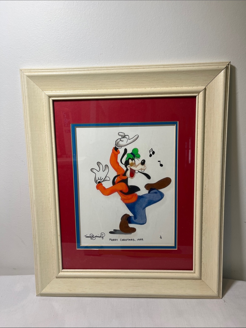 Disney Goofy Holiday Art Print with Red Mat and Cream Frame
Artist REBINSKY